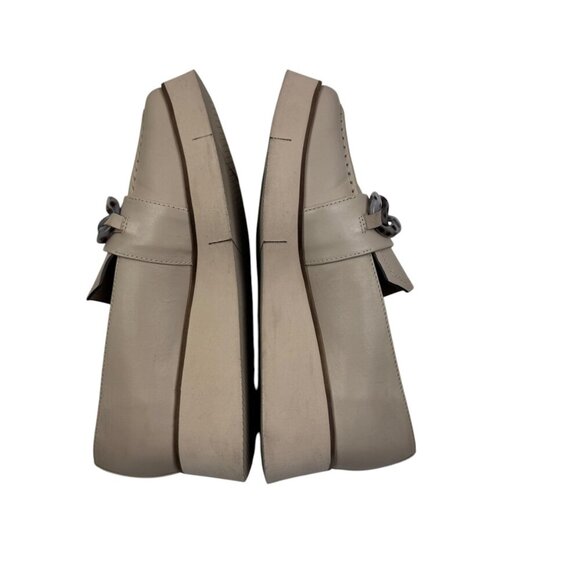 Naked Feet Privy In Chamois Platform Square Toed Tortoise Shell Chain Loafers 8M - Picture 5 of 9